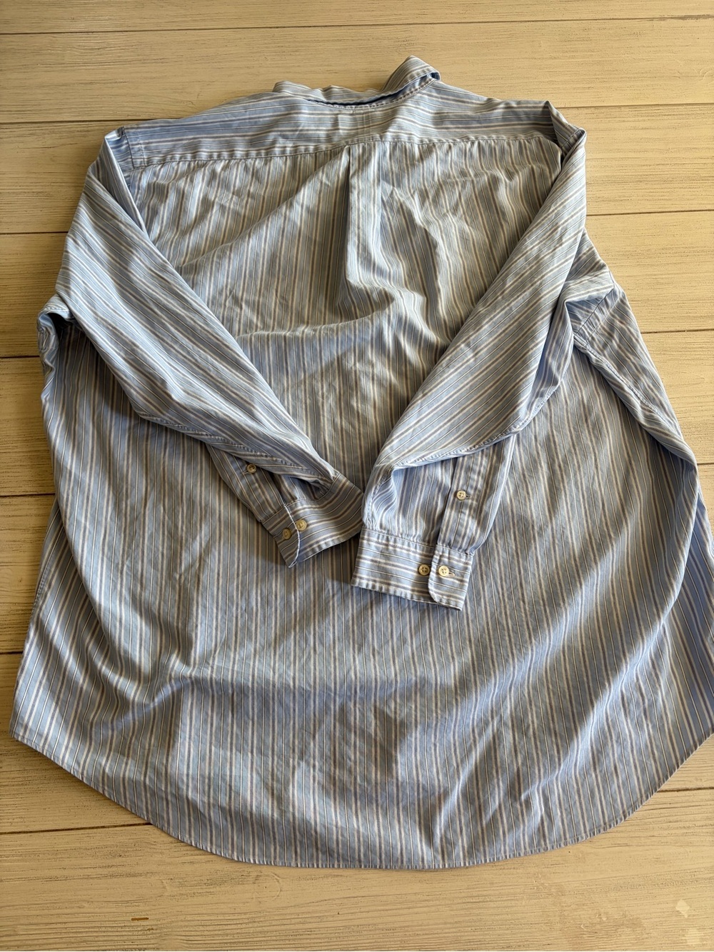 Ralph Lauren Blue Striped Button-Down Shirt | Men’s 18 / 34-35 - Picture 7 of 8